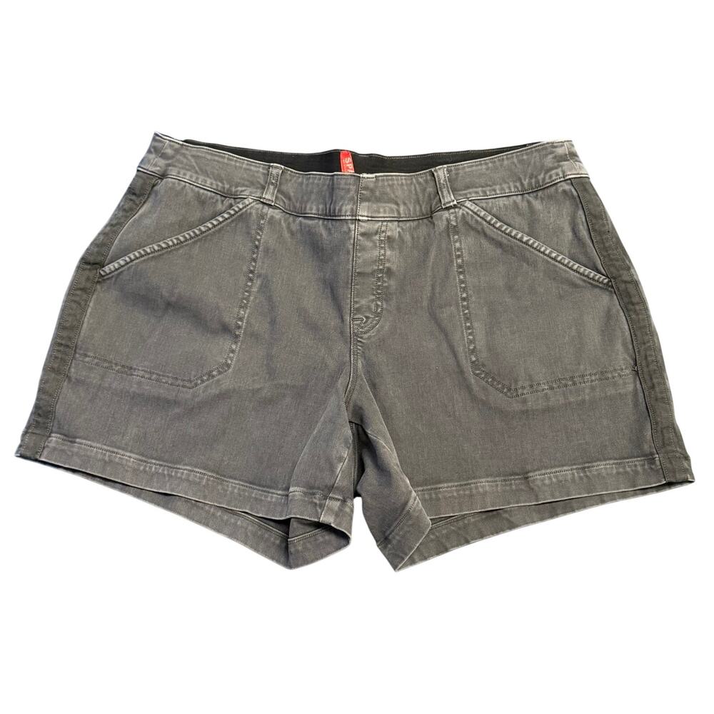 Spanx Washed Black Pull-On 5" Shorts Size XL